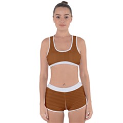 Rusty Orange & White - Racerback Boyleg Bikini Set by FashionLane