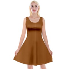 Rusty Orange & White - Reversible Velvet Sleeveless Dress by FashionLane