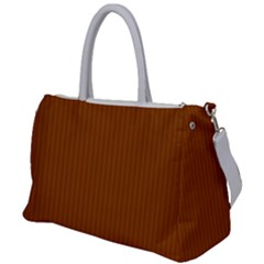 Rusty Orange & White - Duffel Travel Bag by FashionLane
