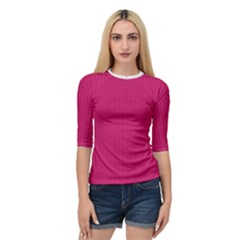 Peacock Pink & White - Quarter Sleeve Raglan Tee