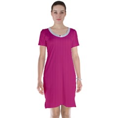 Peacock Pink & White - Short Sleeve Nightdress