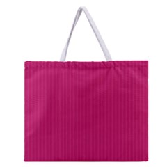 Peacock Pink & White - Zipper Large Tote Bag