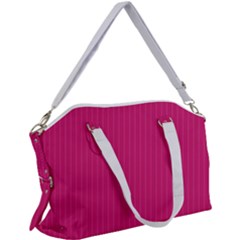 Peacock Pink & White - Canvas Crossbody Bag