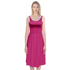 Peacock Pink & White - Midi Sleeveless Dress