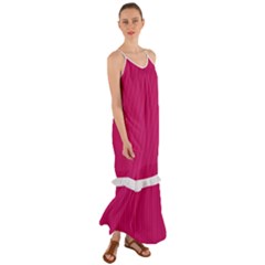 Peacock Pink & White - Cami Maxi Ruffle Chiffon Dress