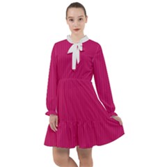 Peacock Pink & White - All Frills Chiffon Dress