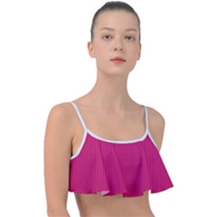 Peacock Pink & White - Frill Bikini Top