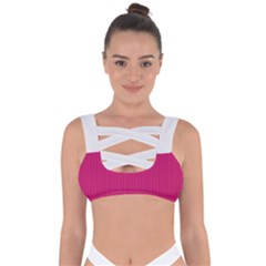 Peacock Pink & White - Bandaged Up Bikini Top