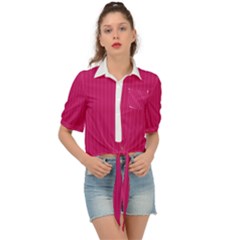 Peacock Pink & White - Tie Front Shirt 