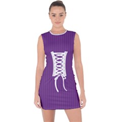 Eminence Purple & White - Lace Up Front Bodycon Dress by FashionLane