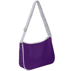 Eminence Purple & White - Zip Up Shoulder Bag by FashionLane