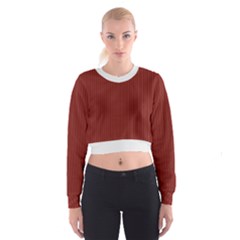 Berry Red & White - Cropped Sweatshirt by FashionLane