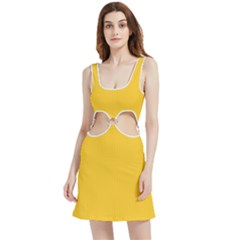 Dandelion Yellow & White - Velvet Cutout Dress