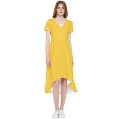 Dandelion Yellow & White - High Low Boho Dress