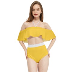 Dandelion Yellow & White - Halter Flowy Bikini Set 