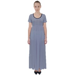 Chalice Silver Grey & Black - High Waist Short Sleeve Maxi Dress by FashionLane