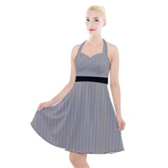 Chalice Silver Grey & Black - Halter Party Swing Dress  by FashionLane