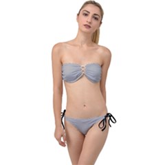 Chalice Silver Grey & Black - Twist Bandeau Bikini Set by FashionLane