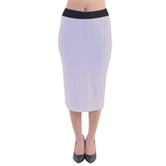 Orchid Hush Purple & Black - Velvet Midi Pencil Skirt