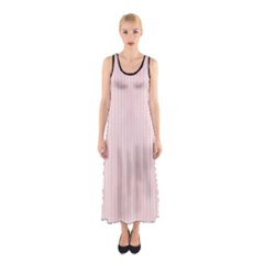 Soft Bubblegum Pink & Black - Sleeveless Maxi Dress