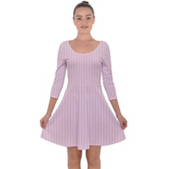 Soft Bubblegum Pink & Black - Quarter Sleeve Skater Dress