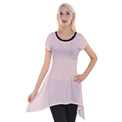 Soft Bubblegum Pink & Black - Short Sleeve Side Drop Tunic