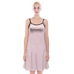 Soft Bubblegum Pink & Black - Spaghetti Strap Velvet Dress