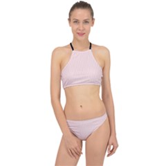 Soft Bubblegum Pink & Black - Racer Front Bikini Set