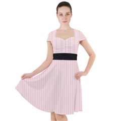 Soft Bubblegum Pink & Black - Cap Sleeve Midi Dress