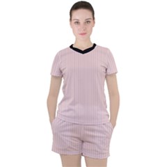 Soft Bubblegum Pink & Black - Women s Tee And Shorts Set