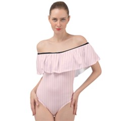 Soft Bubblegum Pink & Black - Off Shoulder Velour Bodysuit 