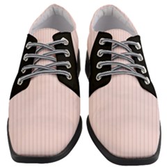 Soft Bubblegum Pink & Black - Women Heeled Oxford Shoes