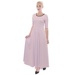 Soft Bubblegum Pink & Black - Half Sleeves Maxi Dress