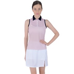 Soft Bubblegum Pink & Black - Women s Sleeveless Polo Tee