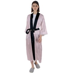 Soft Bubblegum Pink & Black - Maxi Satin Kimono