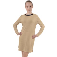 Soybean Orange & Black - Long Sleeve Hoodie Dress