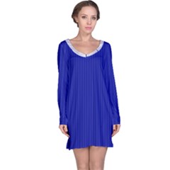 Admiral Blue & White - Long Sleeve Nightdress