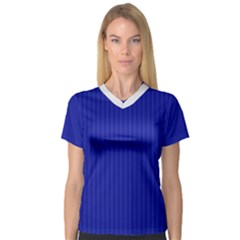 Admiral Blue & White - V-Neck Sport Mesh Tee