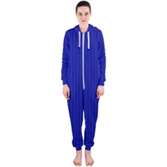 Admiral Blue & White - Hooded Jumpsuit (Ladies) 