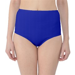 Admiral Blue & White - Classic High-Waist Bikini Bottoms