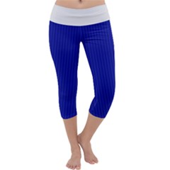 Admiral Blue & White - Capri Yoga Leggings