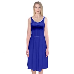 Admiral Blue & White - Midi Sleeveless Dress