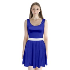 Admiral Blue & White - Split Back Mini Dress 