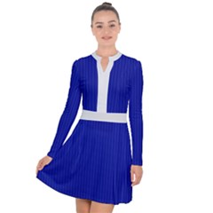 Admiral Blue & White - Long Sleeve Panel Dress