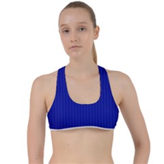 Admiral Blue & White - Criss Cross Racerback Sports Bra