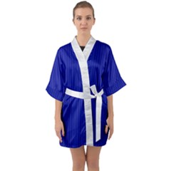 Admiral Blue & White - Half Sleeve Satin Kimono 
