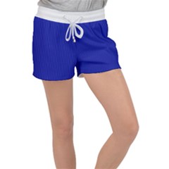 Admiral Blue & White - Velour Lounge Shorts