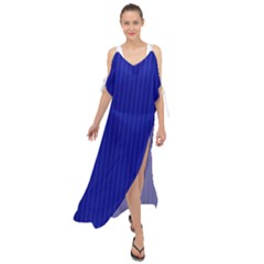 Admiral Blue & White - Maxi Chiffon Cover Up Dress