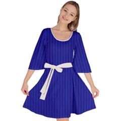 Admiral Blue & White - Velour Kimono Dress