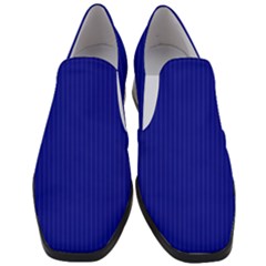 Admiral Blue & White - Women Slip On Heel Loafers